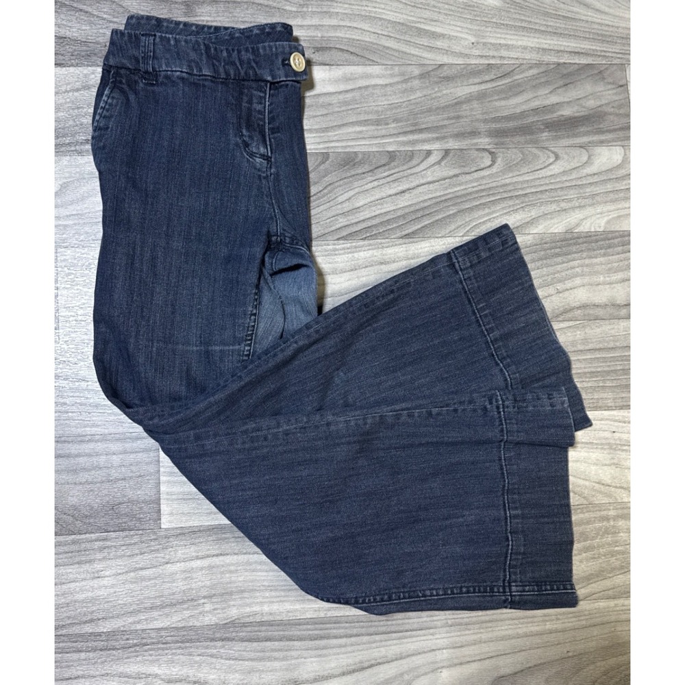 New York and Company Petite Flare Leg Dark Wash Denim Jeans Size 10P